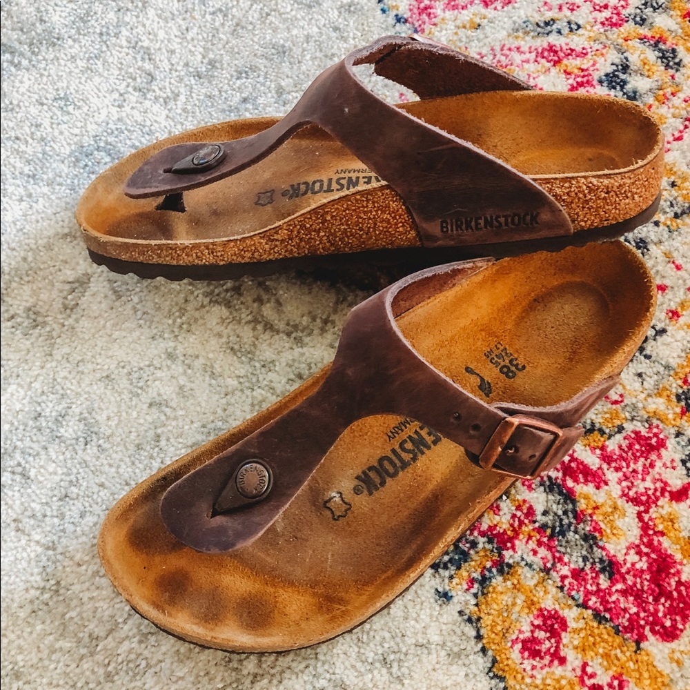 Birkenstock 38N Gizeh Habana Oiled Leather